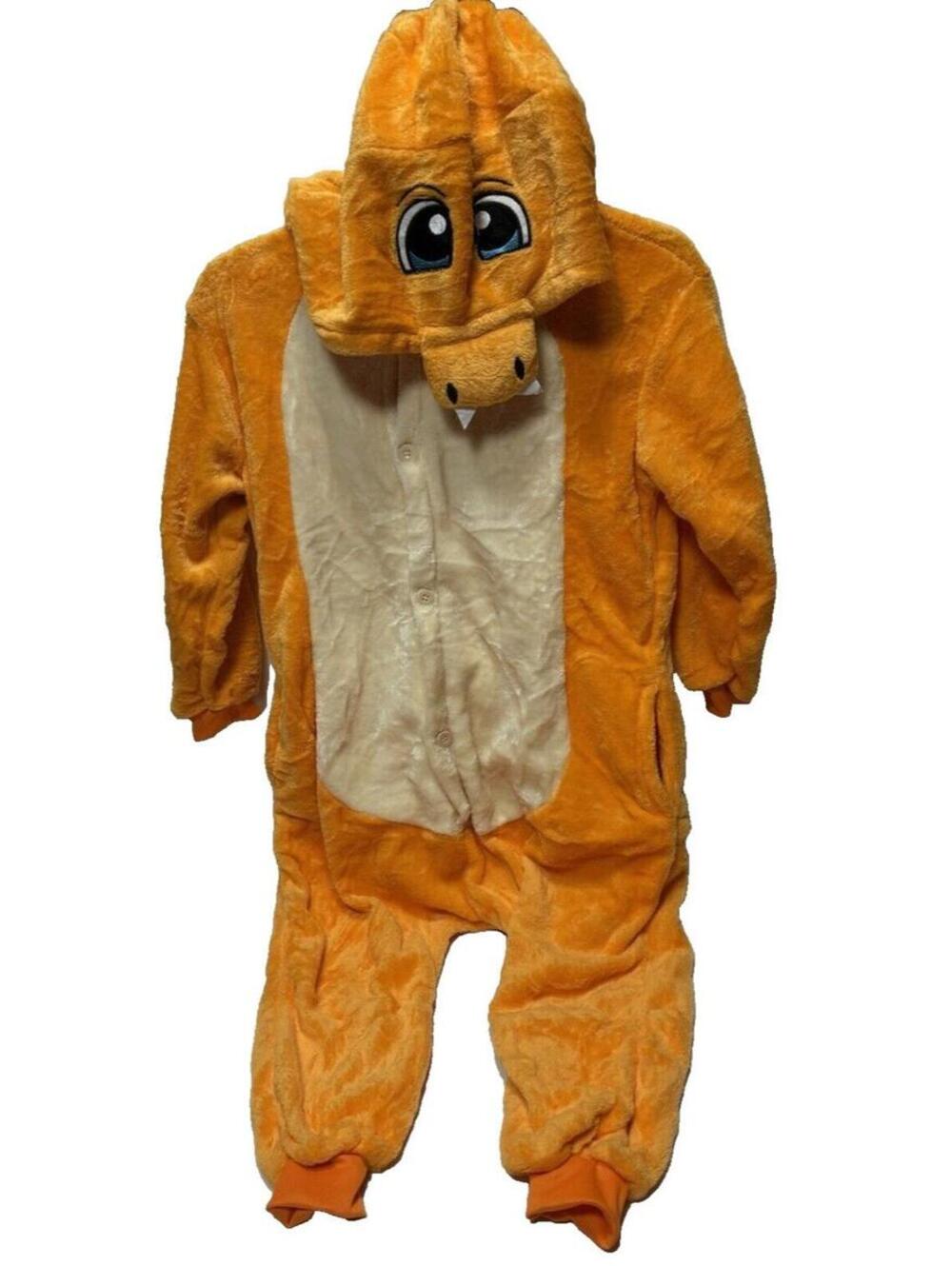 Halloween Orange Dragon One-Piece Costume – Cozy Outfit Size 105/120 EU (12/14US